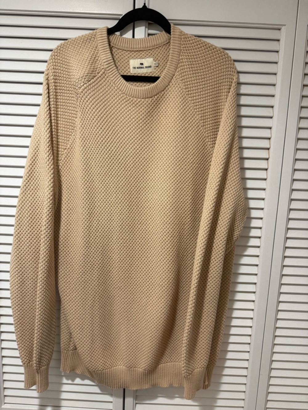 The Normal Brand Men's Crewneck Sweater in Light Beige
